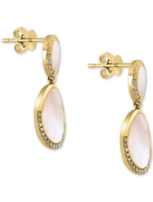 EFFY COLLECTION EFFY® Mother-of-Pearl & Diamond (1/6 ct. t.w.) Drop Earrings in 14k Gold