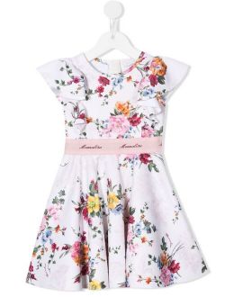 floral-print ruffle-trim dress