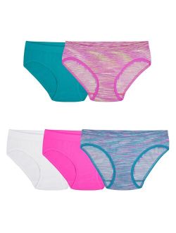Girls Fruit of the Loom Signature 6-16 Seamless 5 Pack Hipster