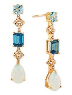 MACY'S Multi-Gemstone (5-3/4 ct. t.w.) & Diamond (1/5 ct. t.w.) Drop Earrings in 14k Gold-Plated Sterling Silver