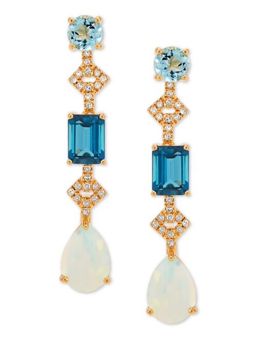 MACY'S Multi-Gemstone (5-3/4 ct. t.w.) & Diamond (1/5 ct. t.w.) Drop Earrings in 14k Gold-Plated Sterling Silver