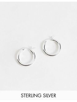sterling silver tube hoop earrings in 25mm
