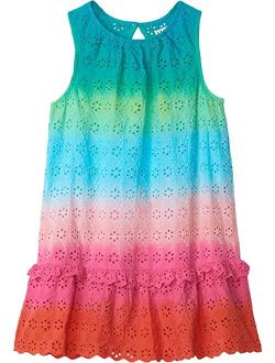 Kids Gradient Rainbow Woven Ruffle Dress (Toddler/Little Kids/Big Kids)