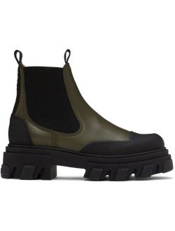 Green Low Chelsea Boots