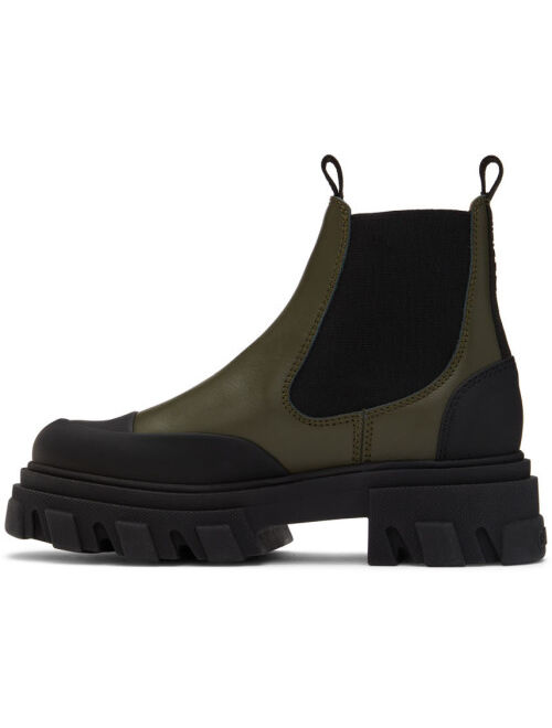 GANNI Green Low Chelsea Boots