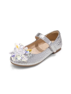 Girls Wedding Party Dress Shoes Princess Crystal Flower Ballet Flats