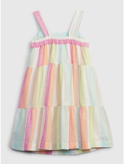 Gap Toddler Linen-Cotton Tiered Stripe Dress