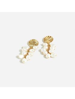 Freshwater pearl cluster drop earrings