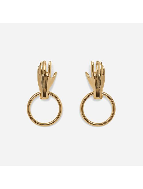 J.Crew Lady Grey hand hoop earrings