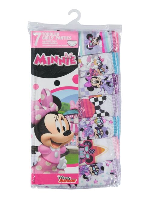 DISNEY Minnie Mouse Cotton Panties, 7-Pack, Toddler Girls