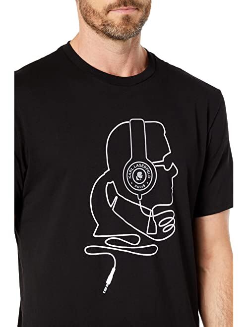 Karl Lagerfeld Paris DJ Profile Crew Neck T-Shirt