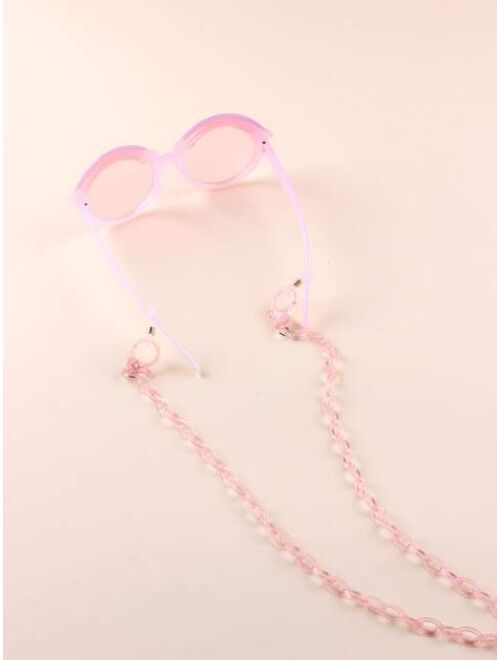 Shein Toddler Girls Tinted Lens Fashion Glasses With Glasses Chain