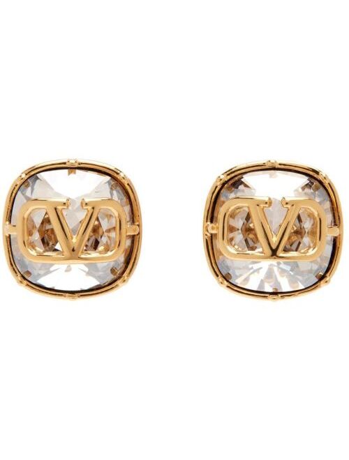VALENTINO GARAVANI Gold VLogo Stud Earrings