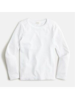 Girls' long-sleeve pointelle T-shirt