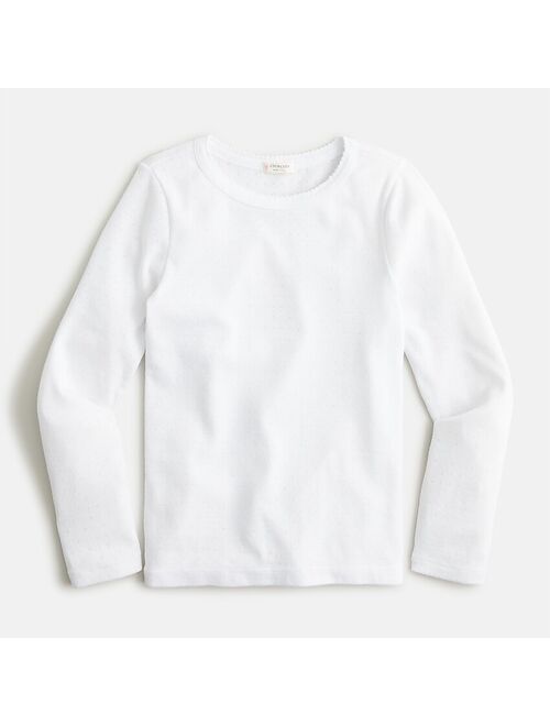 J.Crew Girls' long-sleeve pointelle T-shirt