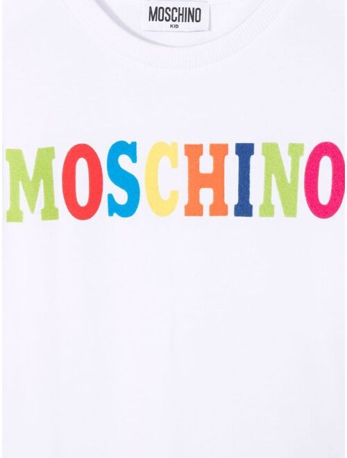 Moschino Kids flocked logo-print T-shirt