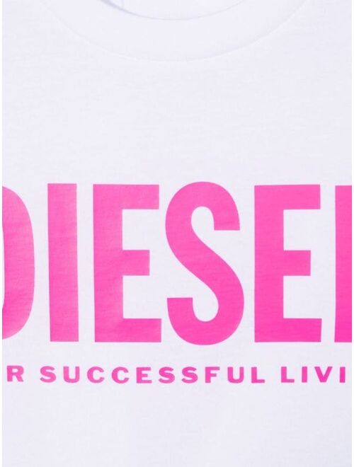 Diesel Kids TEEN logo-print cropped T-shirt