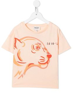 Kids tiger-print short-sleeved T-shirt