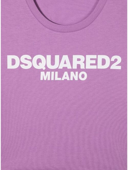 Dsquared2 Kids TEEN logo-print cropped T-shirt