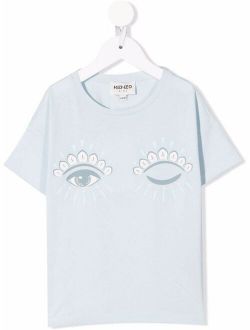 Kids wink-print organic cotton T-shirt