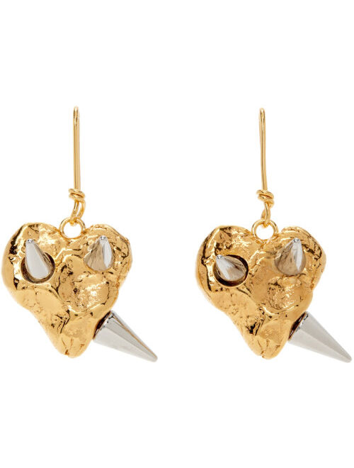 MARNI Gold Studded Heart Earrings