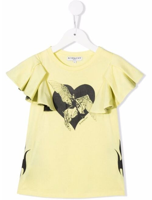 Givenchy Kids logo-print ruffle T-shirt