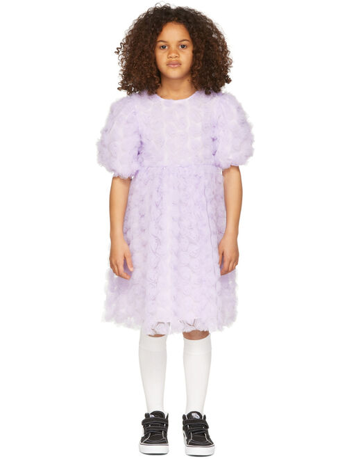 LUCKYTRY Kids Purple Tulle Rose Dress