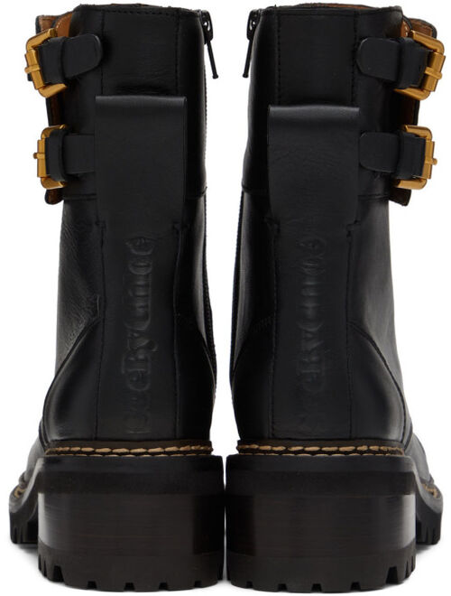 See by Chloe SEE BY CHLOÉ Black Mallory Combat Boots