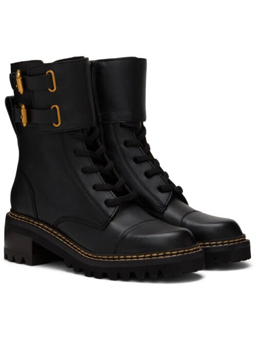 See by Chloe SEE BY CHLOÉ Black Mallory Combat Boots