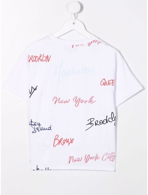 Dkny Kids sequinned logo-print T-shirt