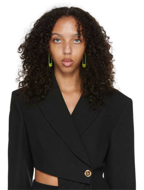 VERSACE Green Safety Pin Earrings
