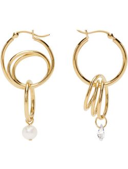 COMPLETEDWORKS Gold Pearl & Crystal Stream Hoop Earrings