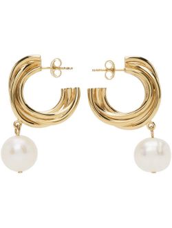 COMPLETEDWORKS Gold & White Pearl Encounter Hoop Earrings