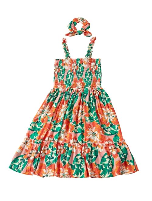 EPIC THREADS Big Girls All Over Print Dress with Scrunchie, 2 Piece Set