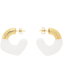 SUNNEI SSENSE Exclusive Gold & White Small Rubberized Earrings
