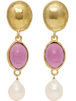 MONDO MONDO Gold & Pink Sirena Earrings