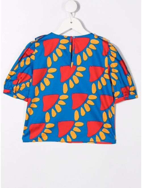 Stella McCartney Kids abstract-print ruffled blouse