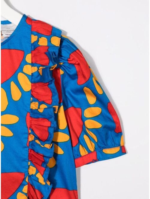 Stella McCartney Kids abstract-print ruffled blouse