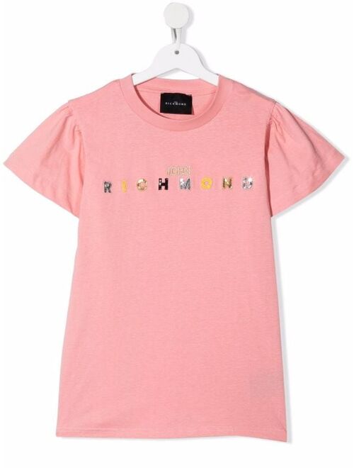 Buy John Richmond Junior sequin logo T-shirt online | Topofstyle