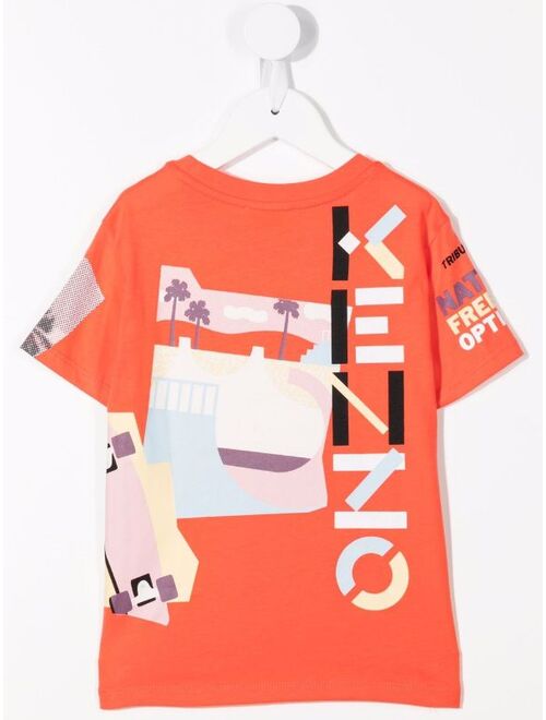Kenzo Kids graphic-print short-sleeve T-shirt