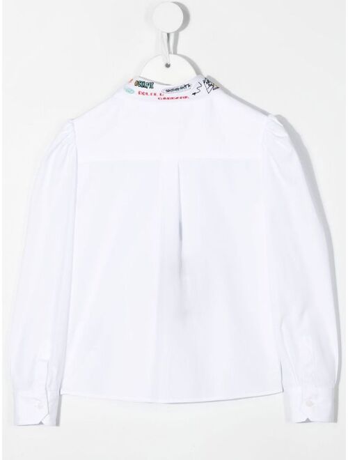 Dolce & Gabbana Kids embroidered-collar cotton shirt