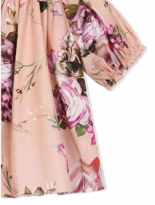 Dolce & Gabbana Kids floral-print cotton blouse