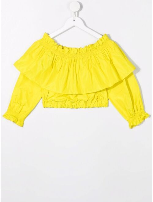 MSGM Kids off-shoulder cropped blouse