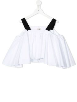TWINSET Kids contrasting-strap cropped blouse