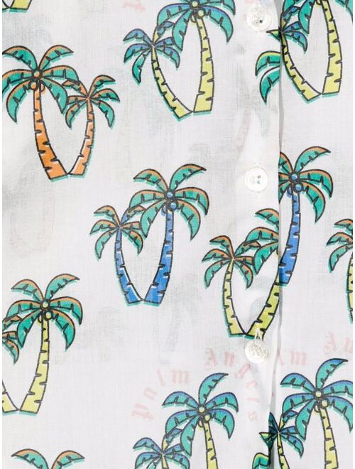Palm Angels Kids palm tree-print knot shirt