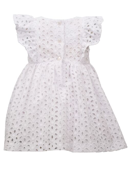 BONNIE JEAN Little Girls Sleeveless Eyelet Pinafore Dress