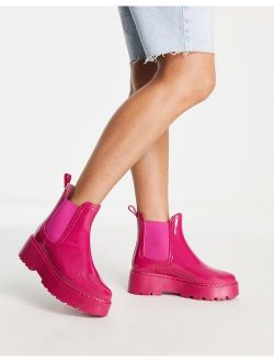 Gadget chunky chelsea wellies in hot pink