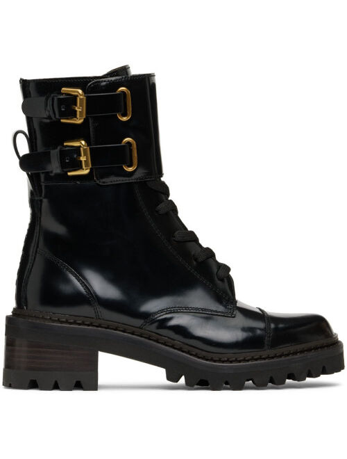 See by Chloe SEE BY CHLOÉ Black Mallory Biker Boots