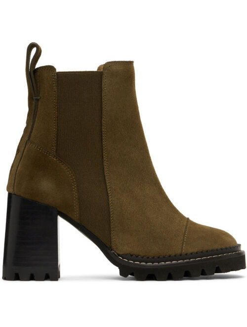 See by Chloe SEE BY CHLOÉ Khaki Mallory Ankle Boots