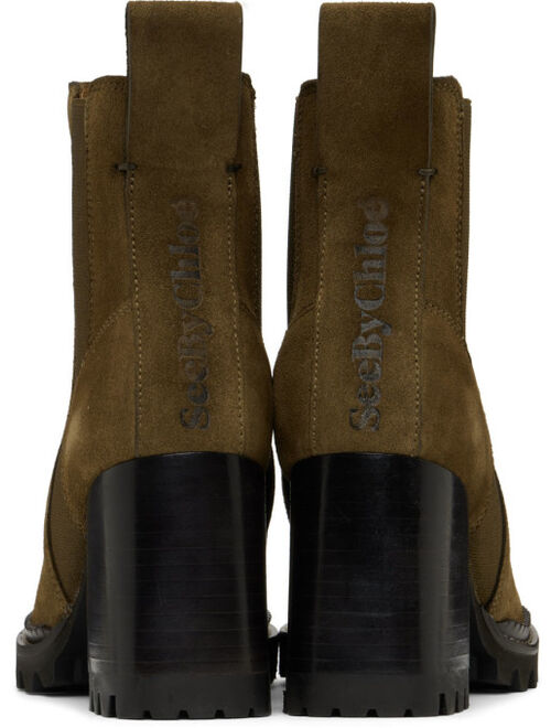 See by Chloe SEE BY CHLOÉ Khaki Mallory Ankle Boots